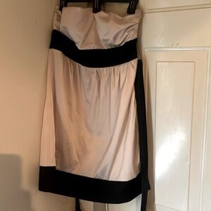 Size L Strapless perfect for a wedding or date or black snd cream classy event